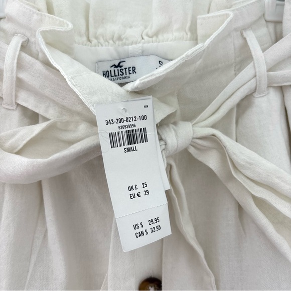 White linen tie waist skirt - Picture 3 of 4